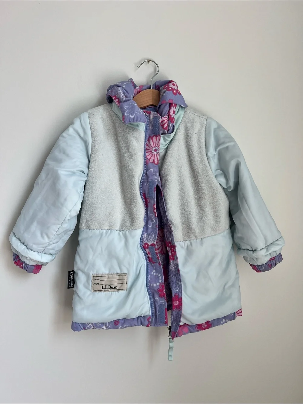 L.L. Bean | Girls Floral Puffer Set in Lavender & Pink Size 4T Coat / 3T Pants